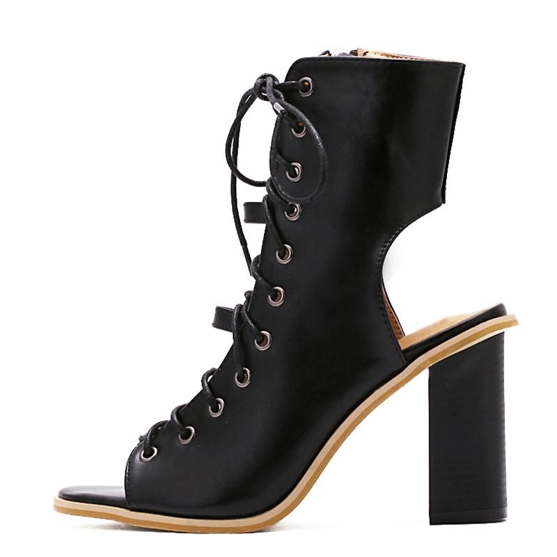 Cool Cross Tied High Heel Peep Toe Pumps Sandals