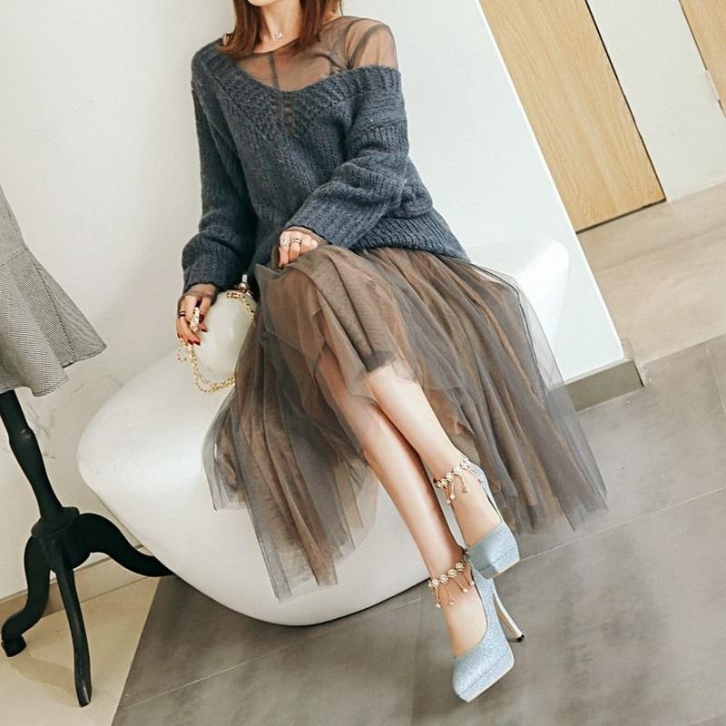 Smart High Heel Ankle Strap String Bead Pump Shoes