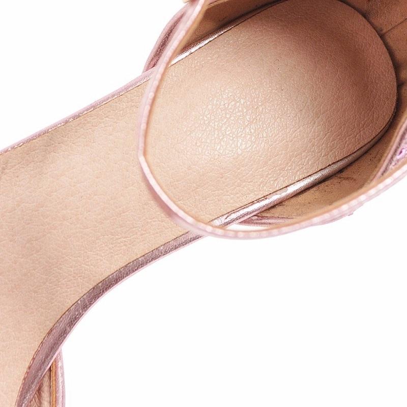 Classy Bling PU Ankle Strap Sexy High Heel Pumps Shoes