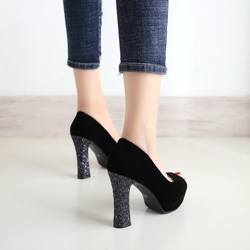 New Glitter Platform High Heels Shallow Pumps Sandals