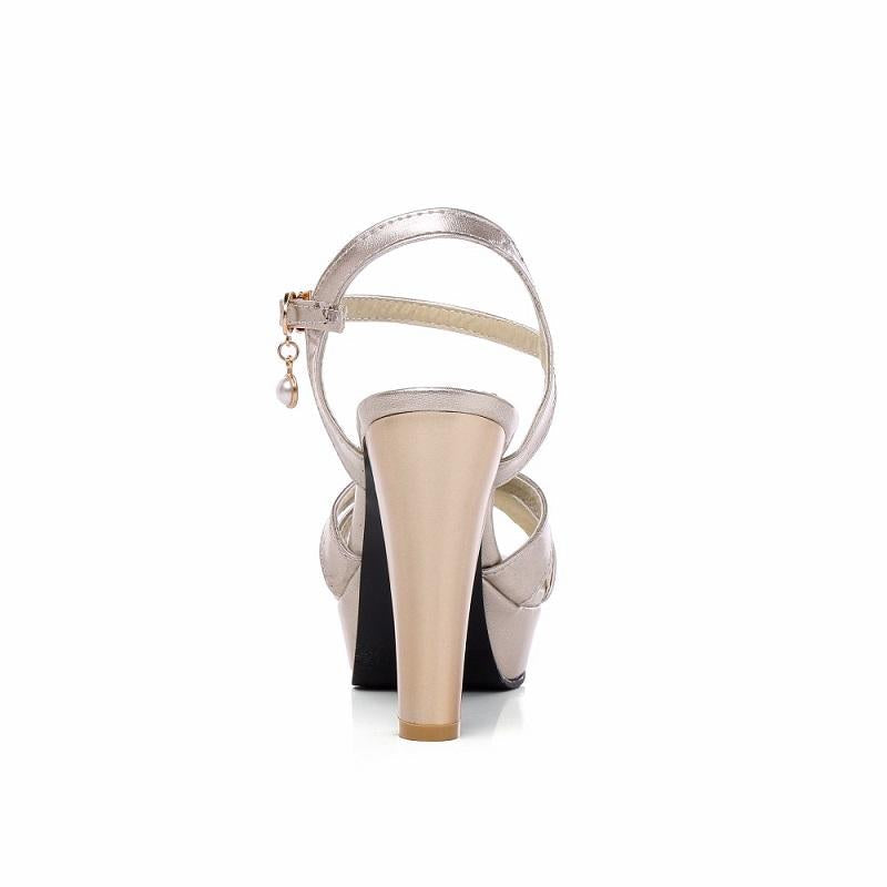 Classy Party Wedding Square High Heel Platform Sandals