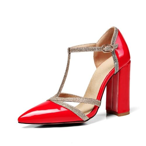Elegant T-Strap Pointed Toe Sexy High Heel Pump Sandals