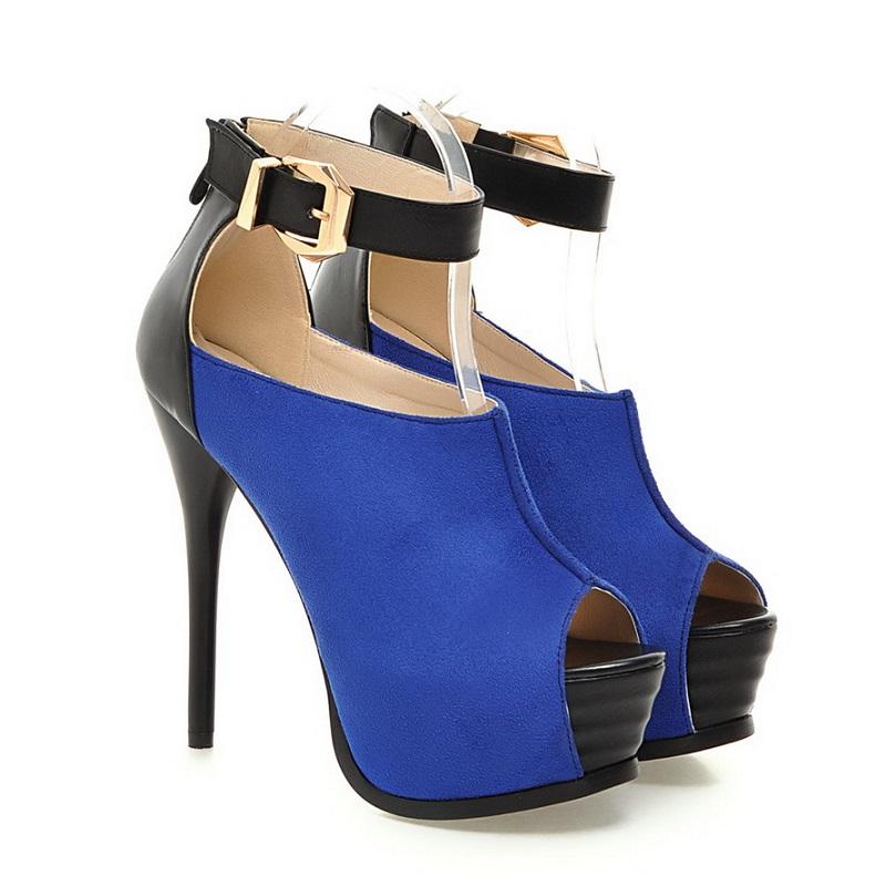 Ankle Strap High Heels Peep Toe Platform Sandals Stilettos