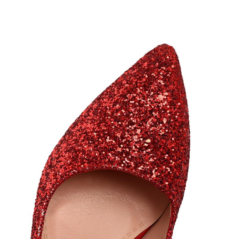 Bling Pointed Toe Glitter High Heel Pump Shoes