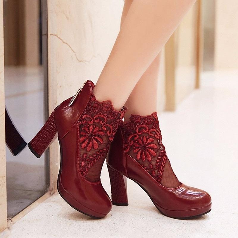 Classy High Heels Bridal Club Style Lace Pumps Shoes