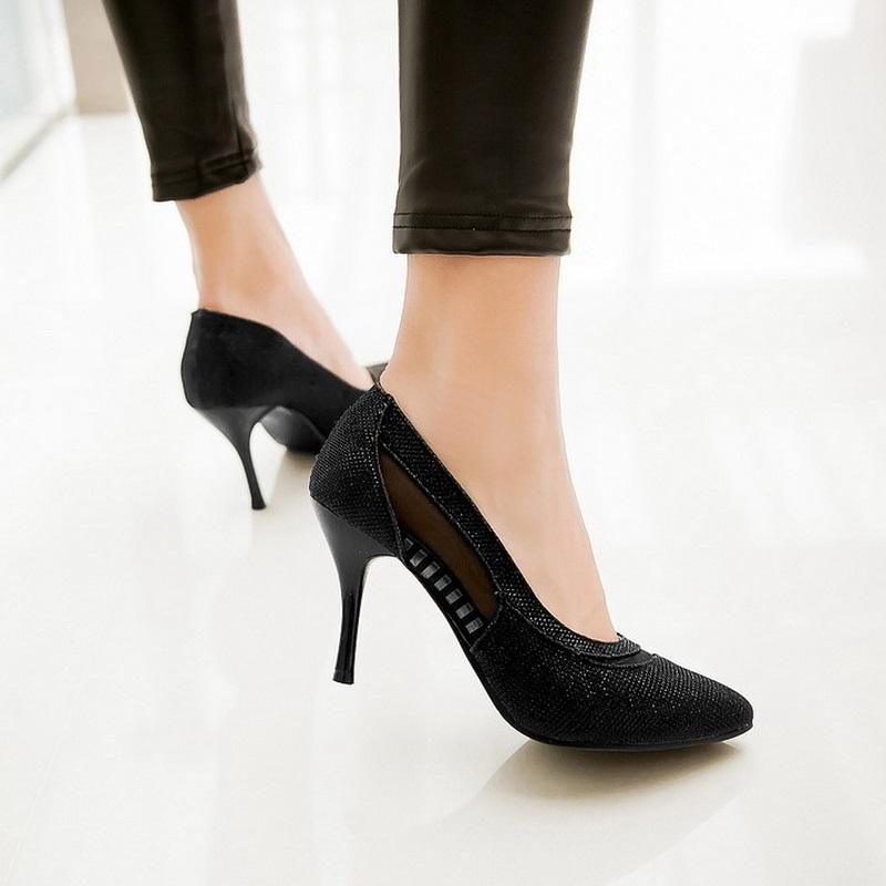 Smart Bling High Heels Glitter Hollow Out Pumps Shoes