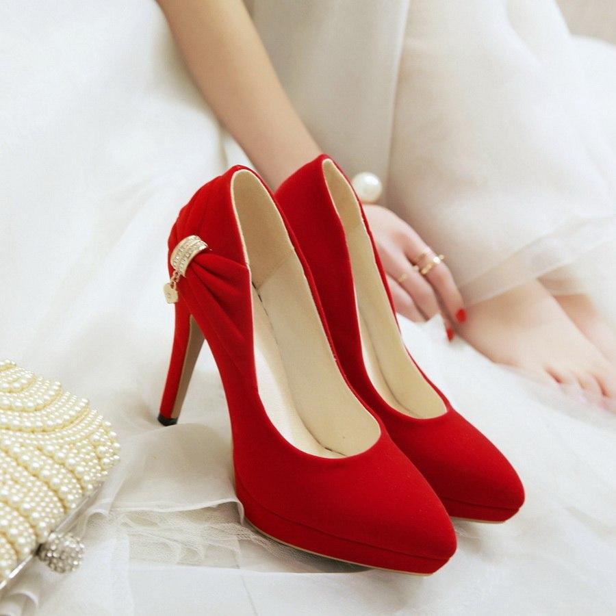 Elegant High Heels Crystal Pointed Toe Pump Shoes