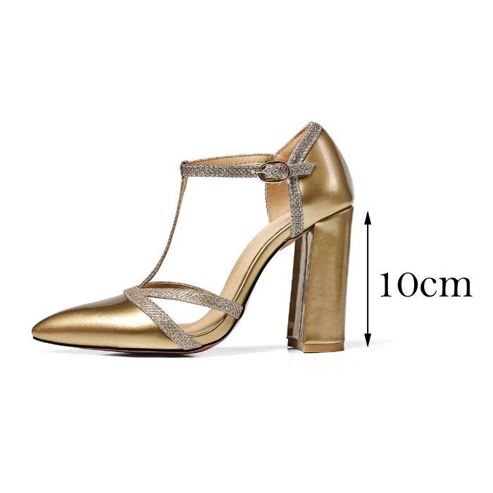 Elegant T-Strap Pointed Toe Sexy High Heel Pump Sandals