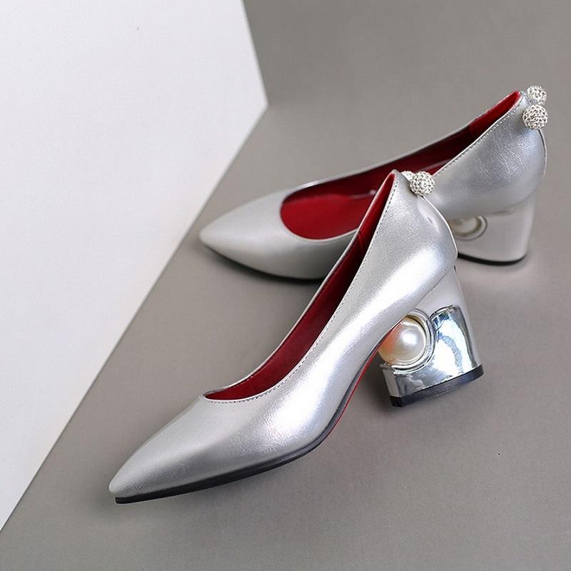 Hot Crystal Pearl High Heel Pumps Sandals Shoes