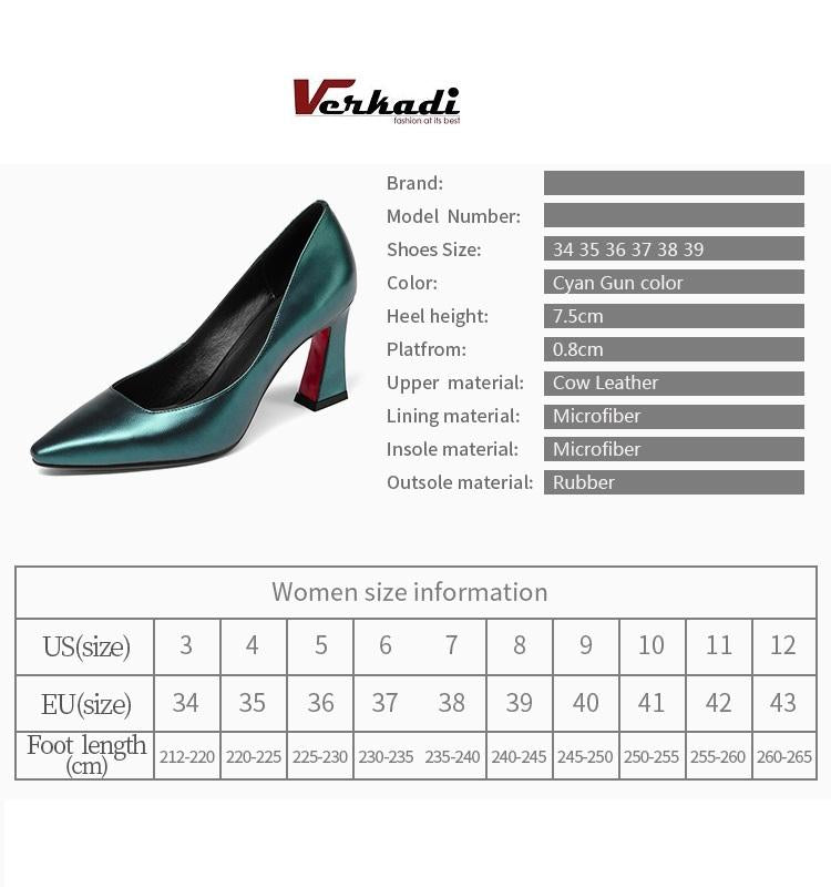 Exquisite Real Leather Pointed Toe Slip On Pumps Shoes