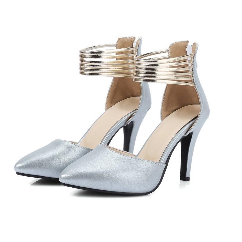 Elegant Pointed Toe Thin Ankle Wrap High Heel Pumps Shoes