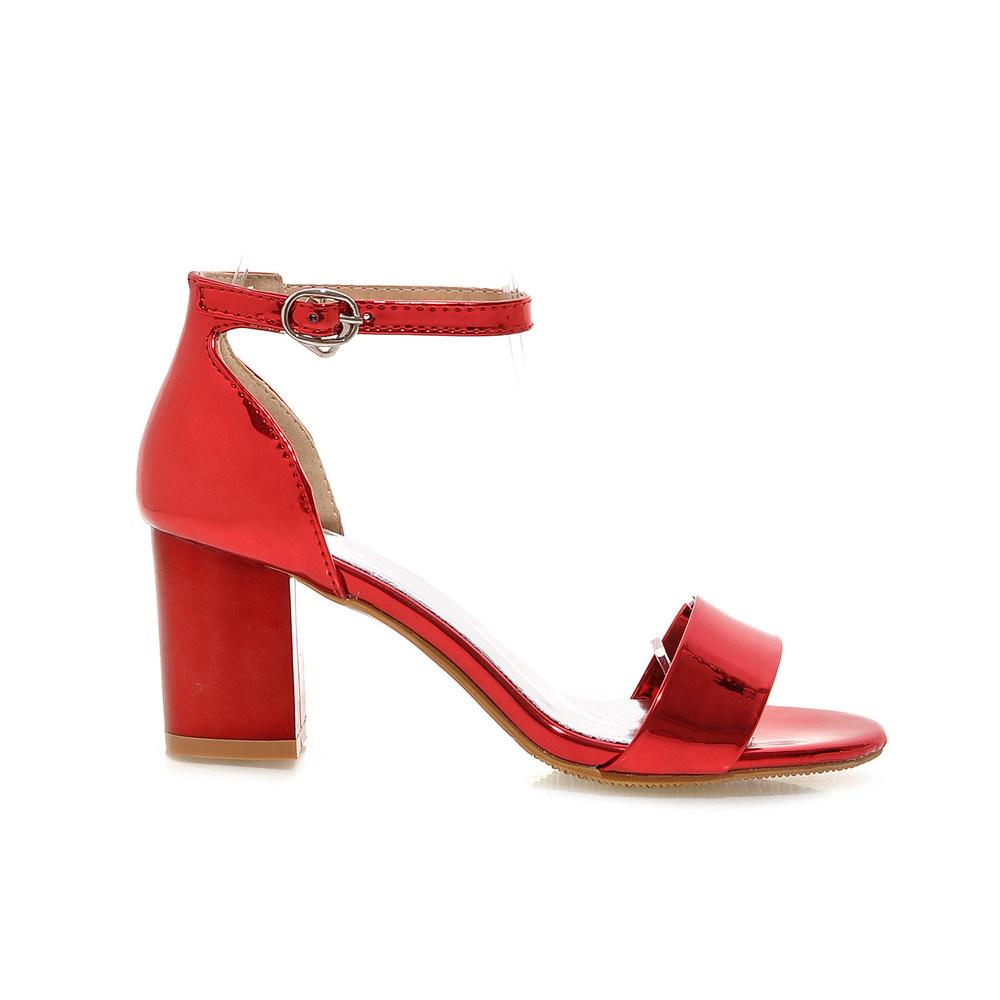 Elegant Square High Heel Ankle Wrap Sandals
