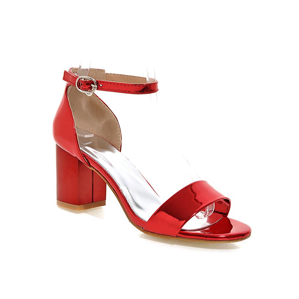 Elegant Square High Heel Ankle Wrap Sandals