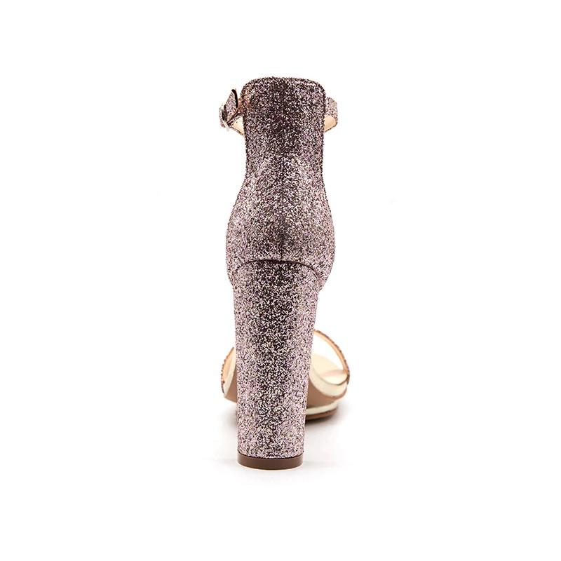 Elegant Platform High Heels Peep Toe Sequins Bling Sandals