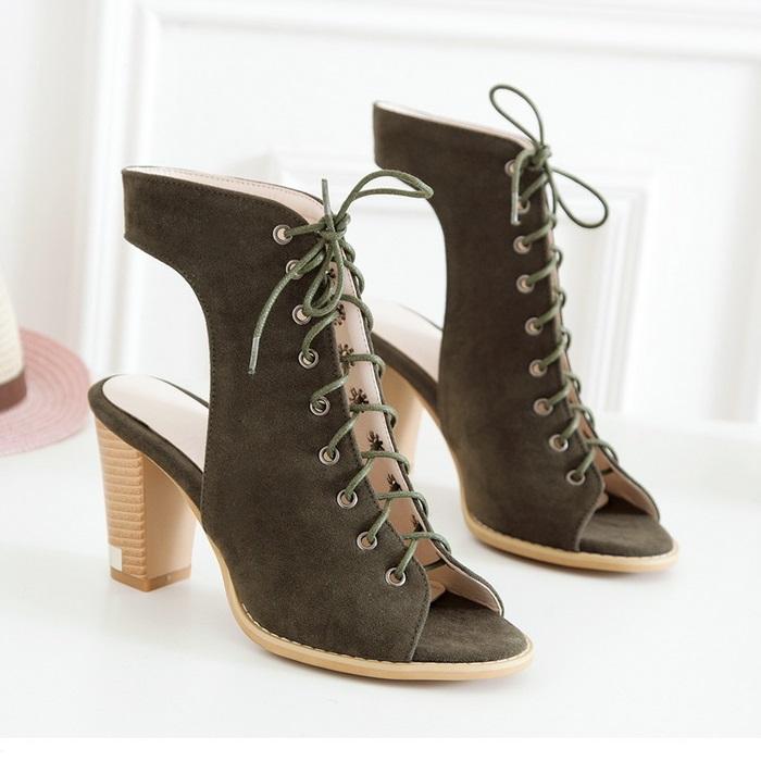 New Gladiator Cross Tied High Heels Back Strap Sandals Shoes