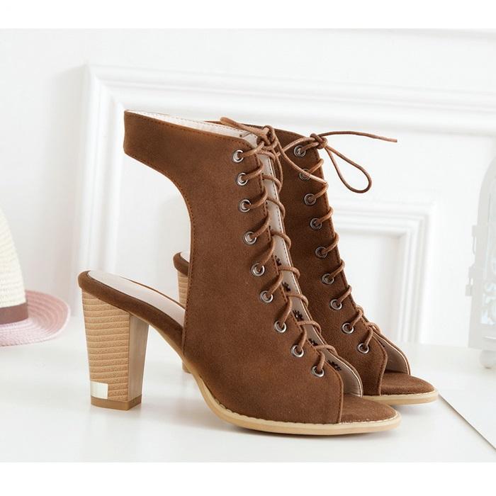 New Gladiator Cross Tied High Heels Back Strap Sandals Shoes