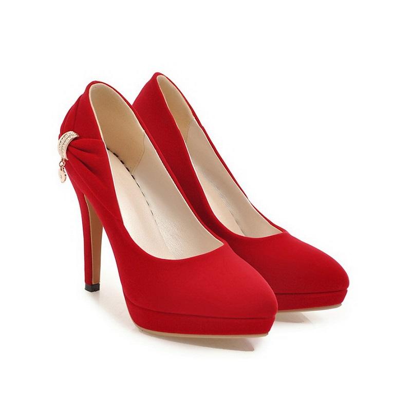 Elegant High Heels Crystal Pointed Toe Pump Shoes