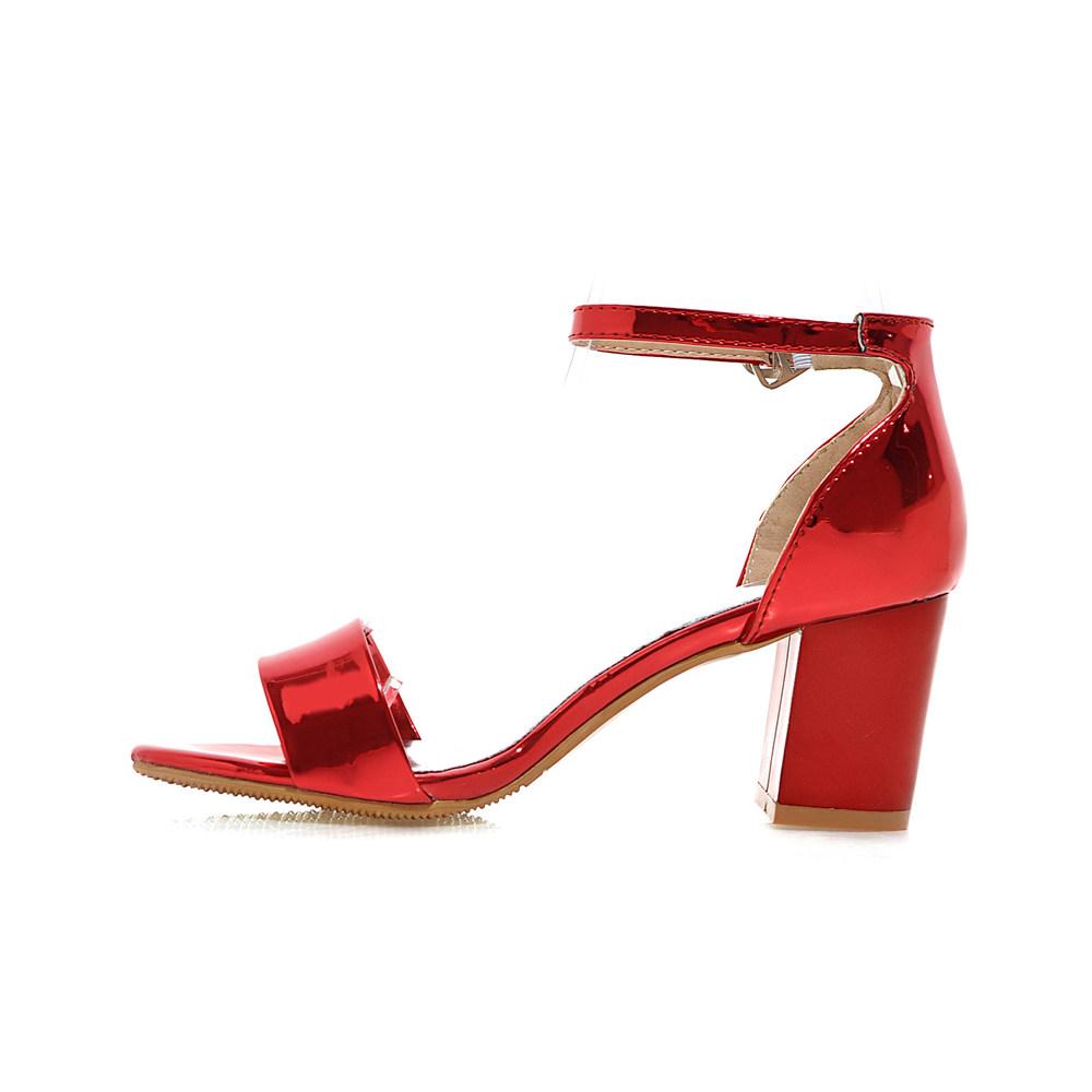 Elegant Square High Heel Ankle Wrap Sandals