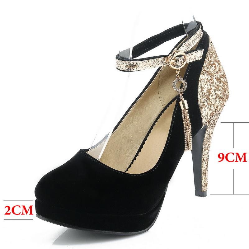 New Platform Rhinestone Fringe High Heel Pumps Shoes