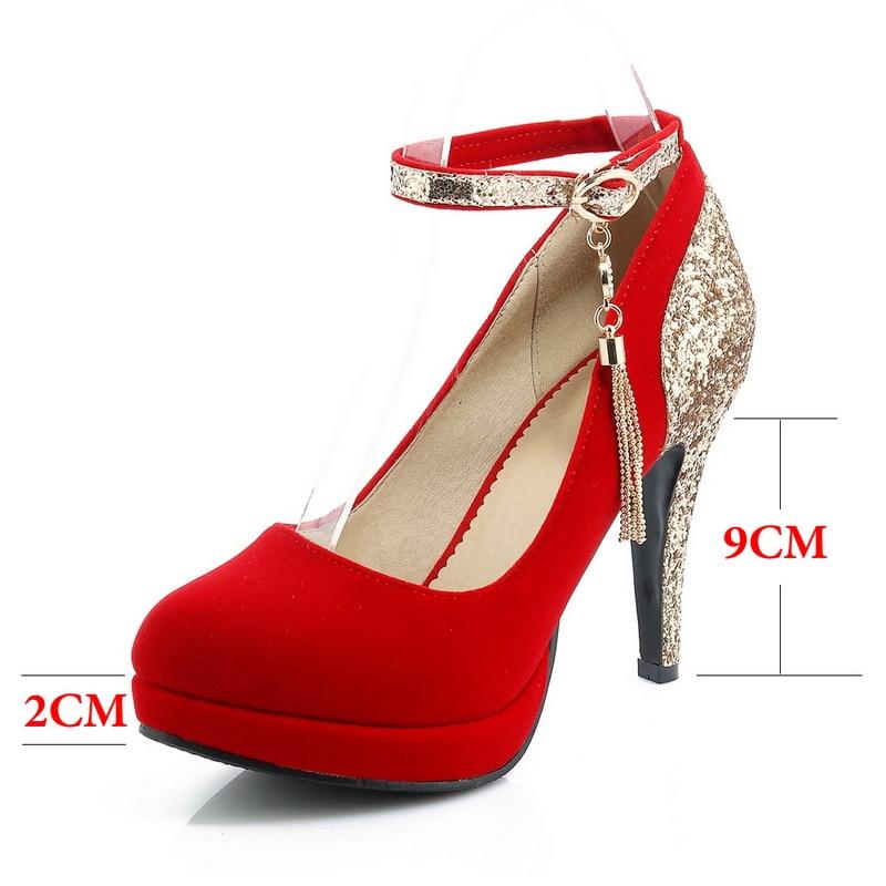 New Platform Rhinestone Fringe High Heel Pumps Shoes