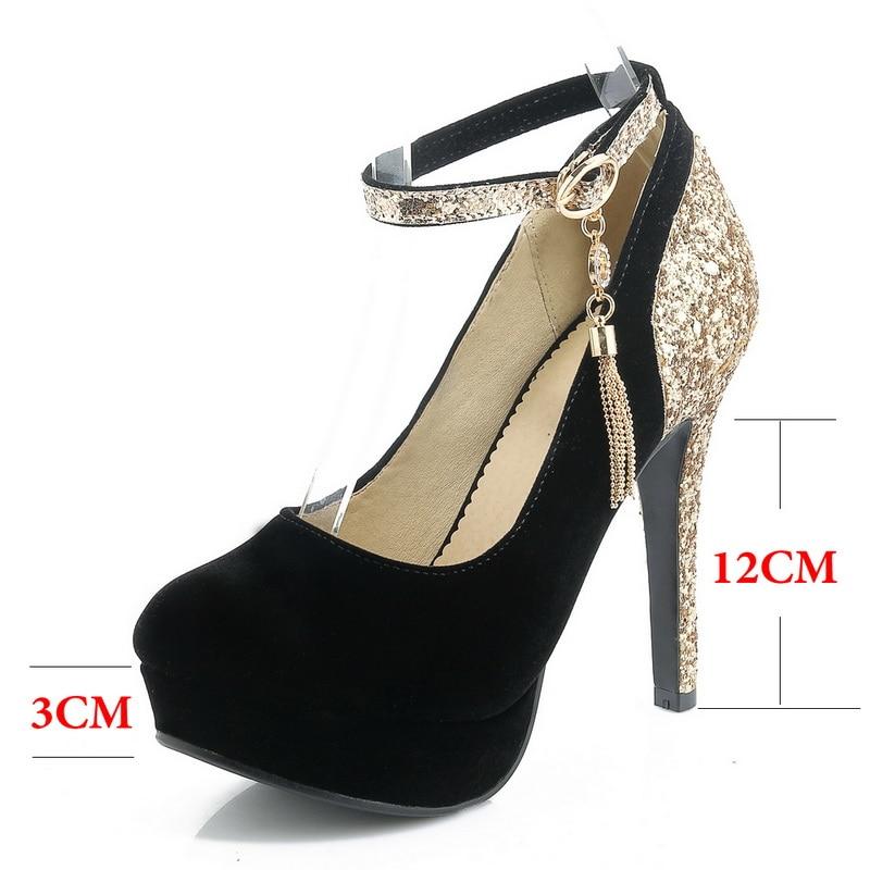 New Platform Rhinestone Fringe High Heel Pumps Shoes