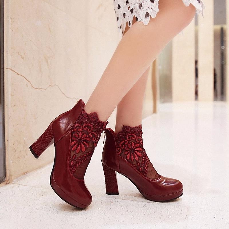 Classy High Heels Bridal Club Style Lace Pumps Shoes